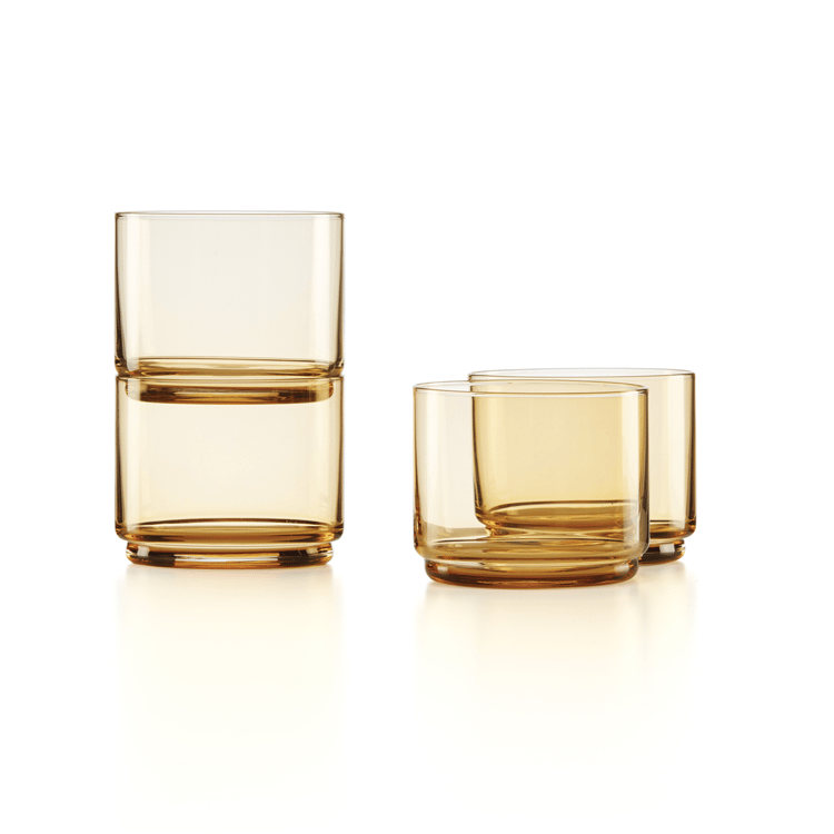 Lenox(R) Tuscany Classics Stackable Amber Short Glasses - Set of 4