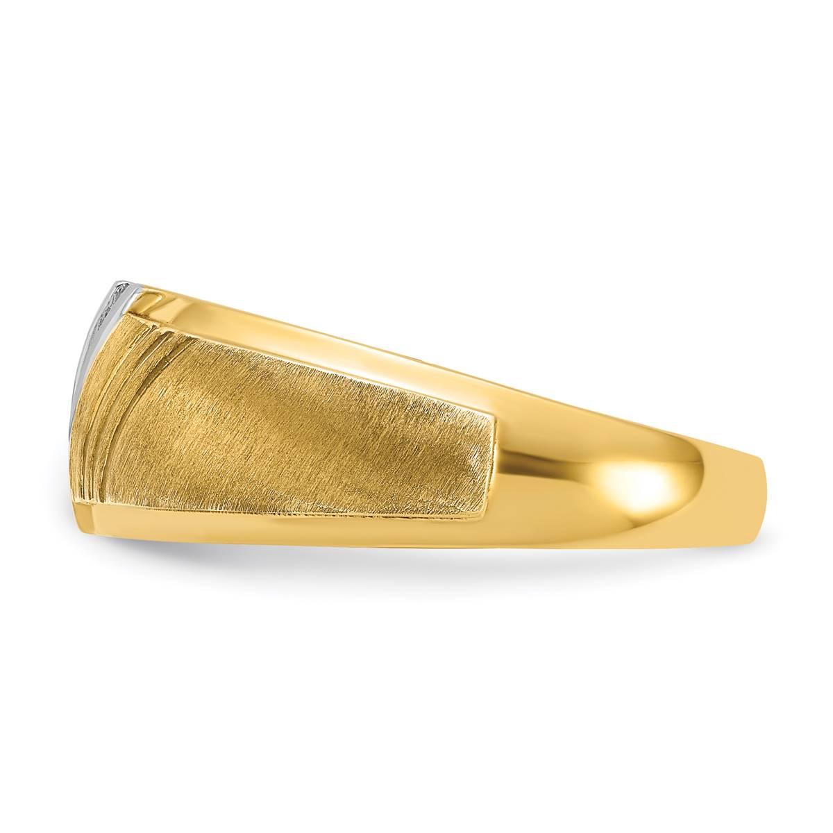 Mens Gentlemens Classics™ 14kt. Gold Rhodium Stripe Diamond Ring