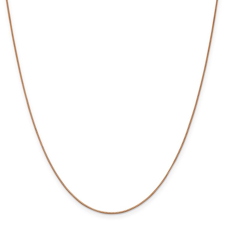 Gold Classics(tm) .70mm. Rose Gold Box Link Chain Necklace