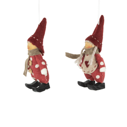 Northlight 2pc. Plush Polka Dot Boy & Girl Christmas Ornaments