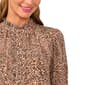 Womens Cece Long Sleeve Ruffle Neck Leopard Blouse - image 3