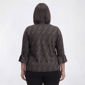Plus Size Notations 3/4 Ruffle Sleeve Animal Hacci Blouse - image 2