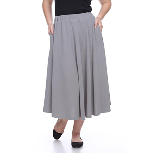 Plus Size White Mark Tasmin Flare Midi Skirt - image 