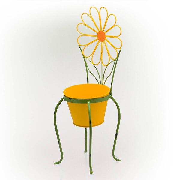 Alpine 24in. Yellow Flower Planter w/ Stand - image 