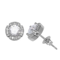 Sterling Silver Cubic Zirconia Stud Earrings