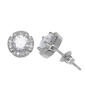 Sterling Silver Cubic Zirconia Stud Earrings - image 1