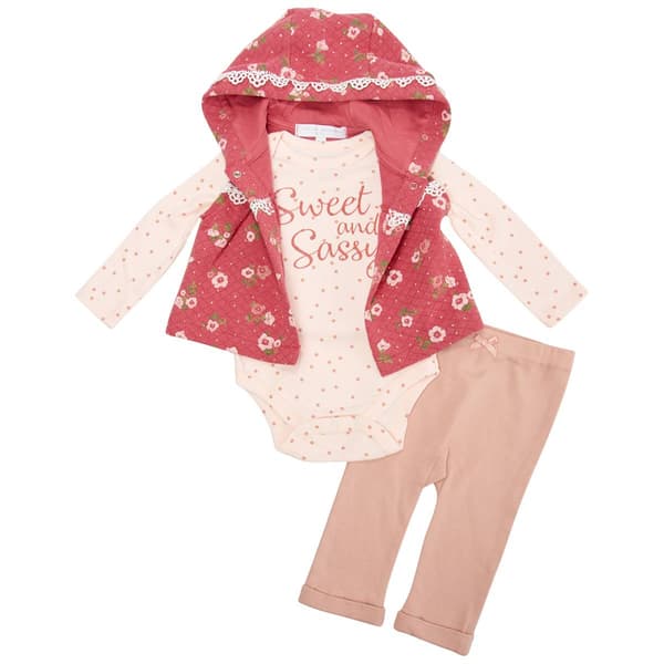 Baby Girl &#40;NB-9M&#41; Catherine Malandrino Sweet & Sassy Floral Set - image 
