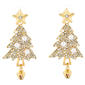 Gold-Plated Christmas Tree Earrings with Jingle Bells - image 2
