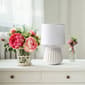 Simple Designs Petite Off White Ceramic Pleated Base Table Lamp - image 7