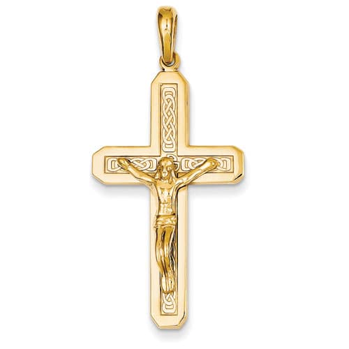 Unisex Gold Classics(tm) 14kt. Yellow Gold Polished Crucifix Pendant - image 