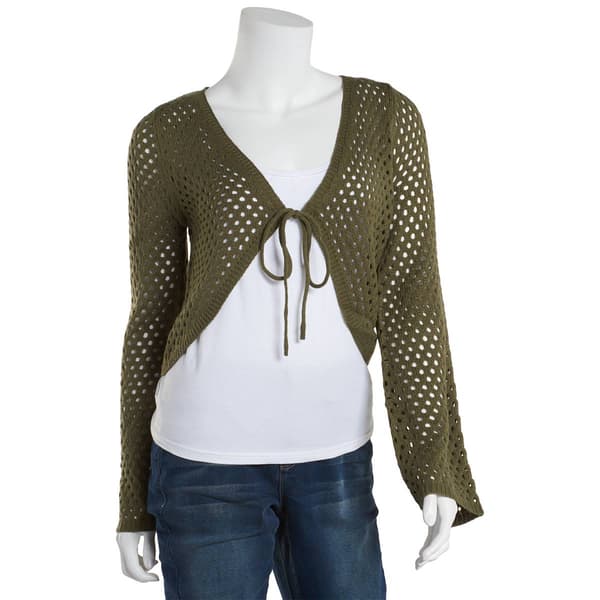 Juniors Almost Famous&#40;tm&#41; Perri Open Stitch Cardigan