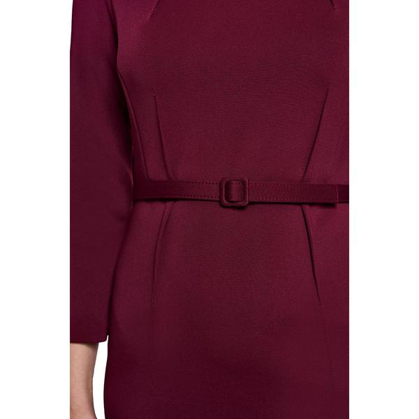 Womens Calvin Klein 3/4 Sleeve Belt Waist Crepe Sheath Dress