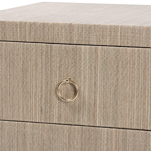 bali & pari Juniper Grasscloth Nightstand with Scalloped Base