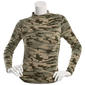 Juniors No Comment Fleece Mock Neck Long Sleeve Tee - Camo - image 2