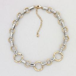 Wearable Art Gold & Silver Circle & Link Necklace