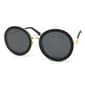Womens Fantas Eyes Capricorn Round Metal Temple Inlay Sunglasses - image 1