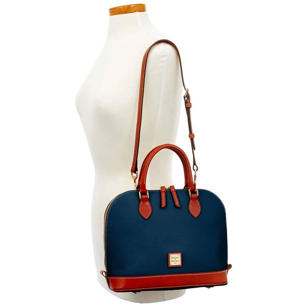 Dooney & Bourke Pebble Grain Zip Satchel - Midnight Blue