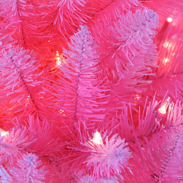 Puleo International 6.5ft. Pre-Lit Pink Pine Christmas Tree