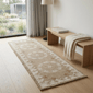 HomeRoots Tan Retro Modern Medallion Runner Rug - image 1