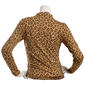 Juniors No Comment Fleece Mock Neck Long Sleeve Tee - Cheetah - image 3