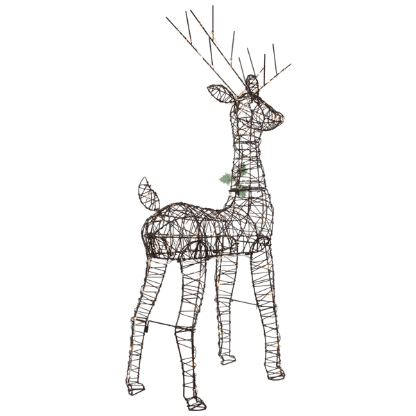 Northlight 45.5in. LED Rattan Deer Outdoor Christmas Décor