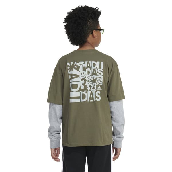 Boys &#40;8-18&#41; adidas&#174; Checks Layered Long Sleeve Tee