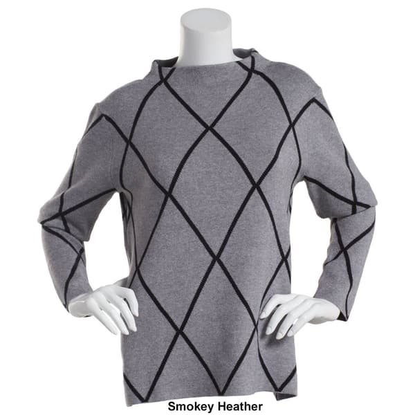 Womens Chloe &amp; Jasmine Long Sleeve Diamond Funnel Neck Pullover