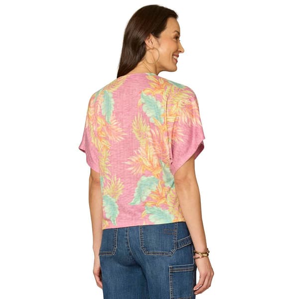 Womens Democracy Short Dolman Sleeve Leaf Tee