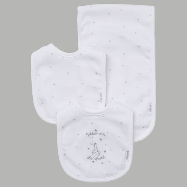 Baby Unisex Little Me(R) Welcome to the World Bib & Burp Cloth Set - image 