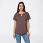 Womens Notations Short Sleeve Bar Neck Geometric Blouse - image 1