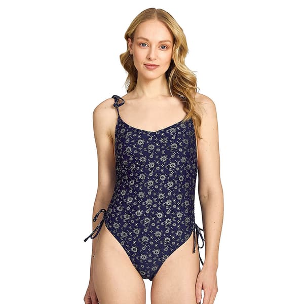 Juniors Cyn & Luca Tamar Celestial Drawstring One Piece Swimsuit