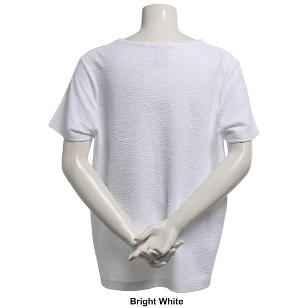 Plus Size Hasting & Smith Short Sleeve Keyhole Textured Tee