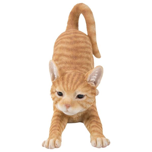 Hi-Line Gift Orange Tabby Cat Stretching Garden Statue
