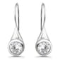 Designs by FMC Sterling Silver Bezel Set CZ Fishhook Earrings - image 1