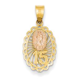 Gold Classics(tm) 14kt. Two-Tone Guadalupe Pendant