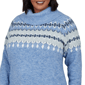 Plus Size Skye’s the Limit Icy Blue Sparkle Fair Isle Sweater - image 5