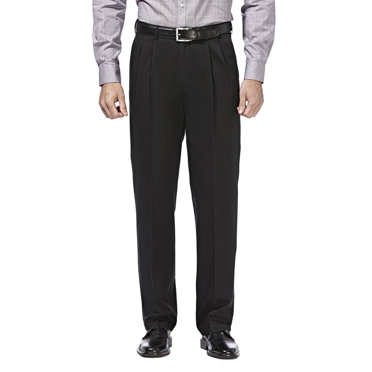 Open Video Modal for Mens Haggar(R) Premium No Iron Khaki Pleat Front Pant