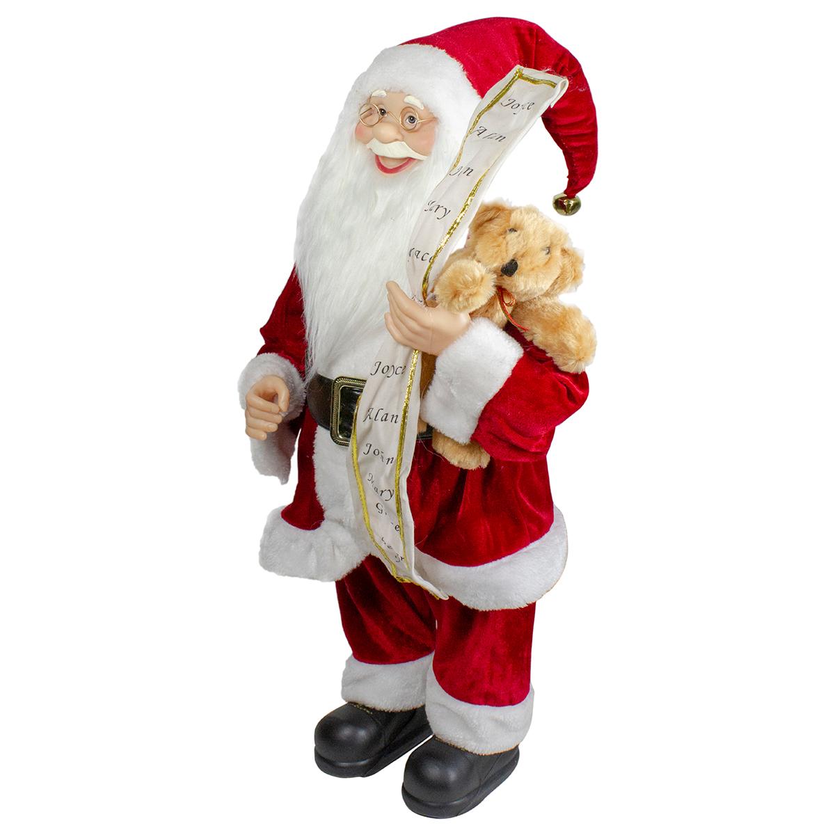 Northlight Standing Santa with Teddy Bear & List Christmas Figure