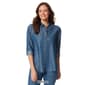 Womens Gloria Vanderbilt Amanda Long Roll Sleeve Button Front Top - image 4