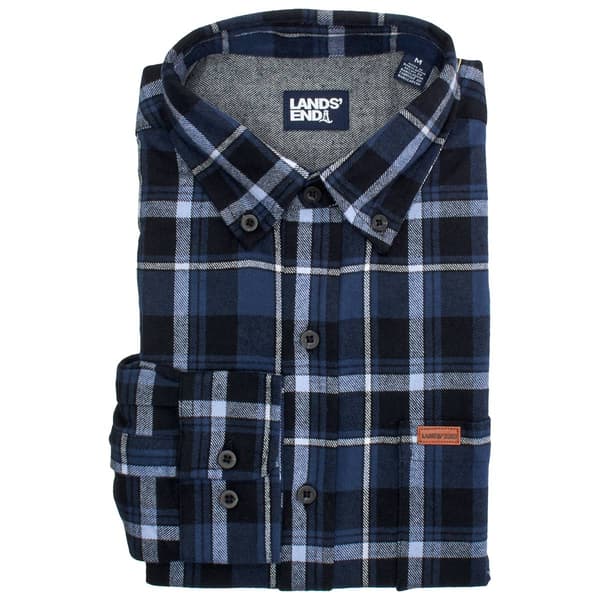 Mens Lands End Flannel Shirt - Black - image 