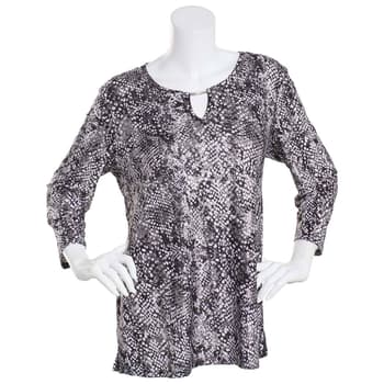 Womens Emily Daniels 3/4 Sleeve Foil Blouse - Boscov's