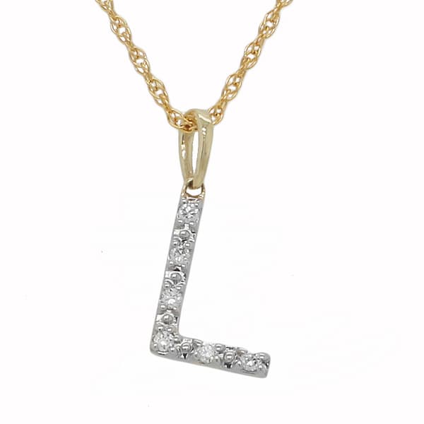 Nova Star&#40;R&#41; 10kt Gold 1/10ctw Lab Grown Diamond L Initial Pendant - image 
