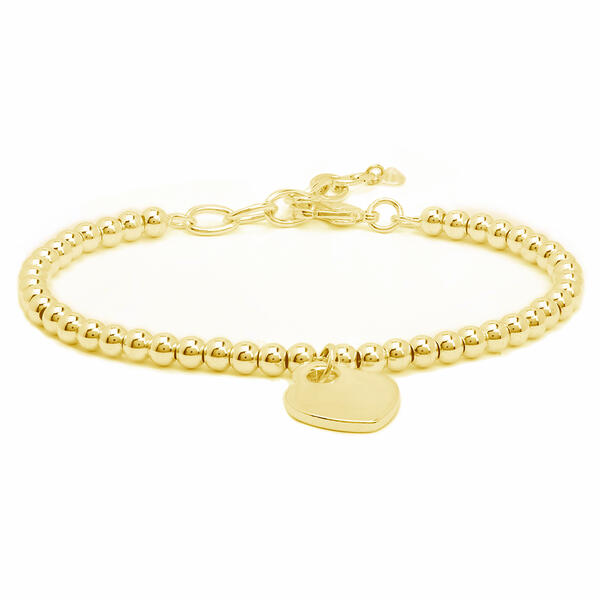 Gold Plated Heart Bead Bracelet - image 
