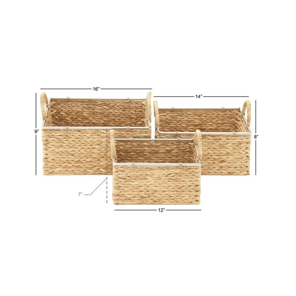 9th & Pike® Medium Natural Seagrass Basket - Set Of 3
