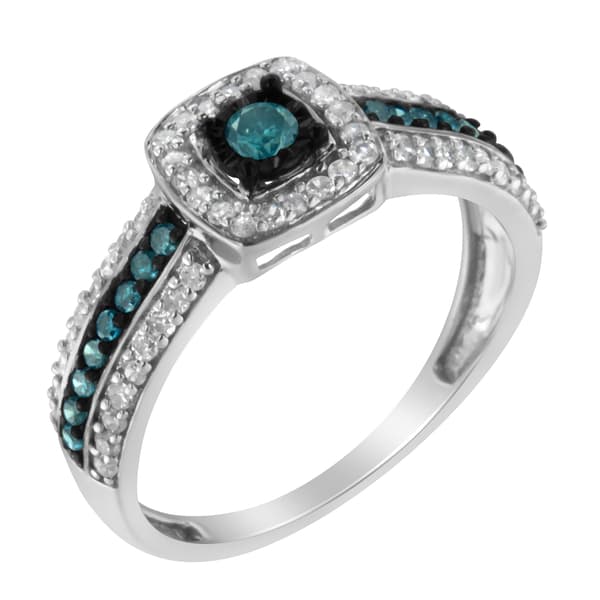 Radiant Rainbow&#40;tm&#41; 1/2 ct. Blue Diamond Engagement Ring