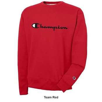 Mens Champion Graphic Powerblend Fleece Crew Neck Sweatshirt