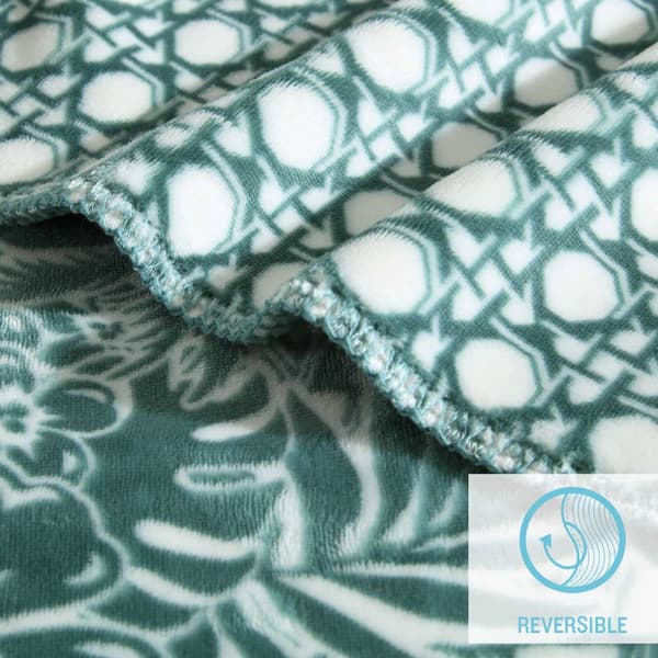 Tommy Bahama Laniaki Fronds Plush Reversible Blanket