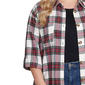 Plus Size NY Collection 3/4 Roll Sleeve Plaid Flannel Shirt - image 4