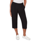 Petites Alfred Dunner Crowd Pleaser Relaxed Pull-On Black Capri - image 1