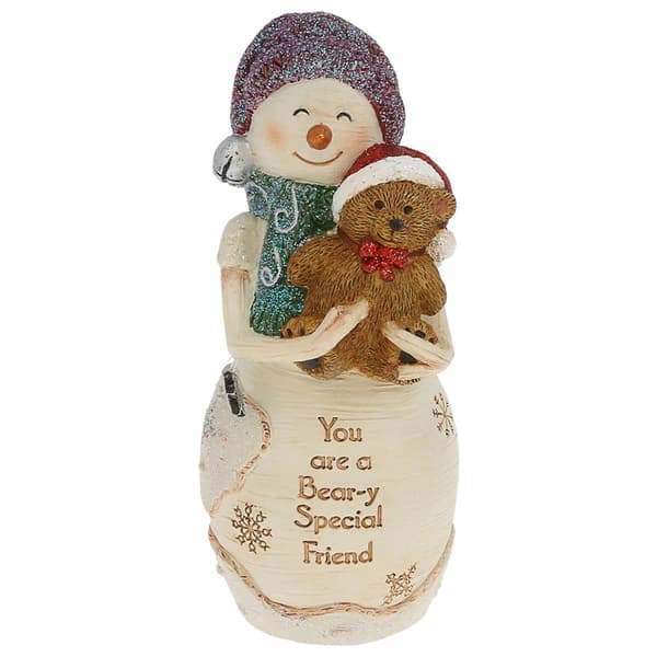 Pavilion 5in. Bear-Y Special Snowman Holding Teddy Bear - image 